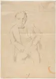 Jules Pascin, Portrait of Peter Lorre, pencil on thin buff paper