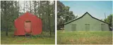 William Christenberry, Two works: (i) Red Building in Forest, Hale County, Alabama 1983, (ii) Green Warehouse, Newbern, Alabama