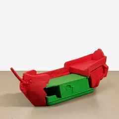 Paul McCarthy, Houseboat and frigate, X-mas, 2003, red and green silicon rubber, in 2 parts