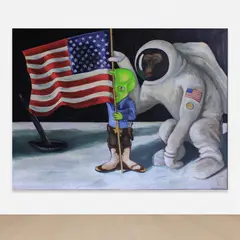 Sean Landers, Space-Ape and Tex, 1996, oil on canvas