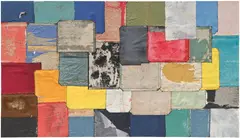 Samuel Levi Jones, Purpose, 2019, art book covers and thread on canvas