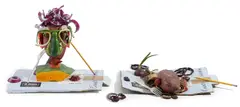 Tony Matelli, Double Veg Head 2, 2008, painted bronze, in 7 parts