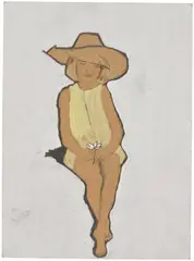 Suzanne Jackson, Life Study, 1966–1968, graphite and gouache on cardboard