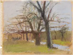 At Green Camp by Wolf Kahn, circa 1971-75, pastel on paper, offered Feb 2026