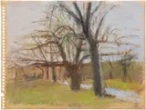 Wolf Kahn, At Green Camp, circa 1971-75, pastel on paper