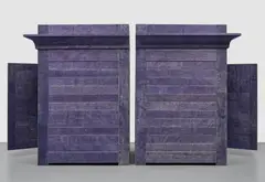 Jan Fabre, Knipschaarhuis I, 1989, Bic ballpoint on wood, in 2 parts