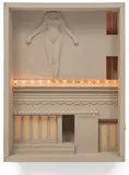 Cletus Johnson, Aspect of Diana, 1975–1978, painted wood, acrylic, lightbulbs, dial and wire