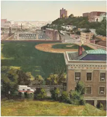 John Moore, Study for Weehawken, 1987, oil on board