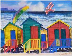 Malcolm Morley, Parasailor over Muizenberg, 1997, oil on canvas