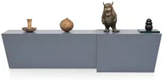 Haim Steinbach, burnished chestnut, 2012, plastic laminated wood shelf, paper maché mushroom, coconut, "Where the Wild Things Are" toy and dog chew
