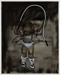Baby Thug Pastime by Kim Dingle, 2016, oil on canvas, sold Feb 2026