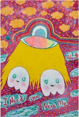 Adam Handler, Need You Near Me Abduction, 2022, oilstick and acrylic on canvas
