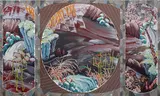 Brad Davis, Deep Pool Triptych, 1982–1983, acrylic and polyester on canvas, triptych