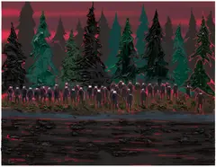 Kim Dorland, Untitled, 2017, silkscreen ink and oil on canvas