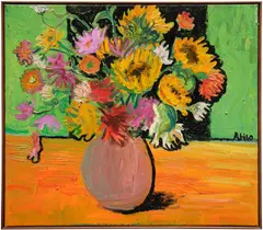 Anton Henning, Blumenstilleben No. 410, 2010, oil on canvas, in artist's frame
