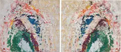Rainer Gross, Vantrease Twins, 2007, oil and pigments on linen, in 2 parts