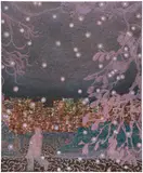 Josh Raz, Under Snowfall and Grappling Firmaments, 2023, oil on canvas