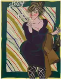 Ella Kruglyanskaya, Smoking Lola, 2013, oil and oilstick on linen