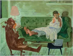 Salman Toor, Two Friends, 2020, oil on panel