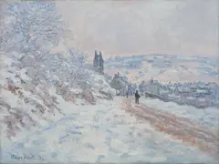 Claude Monet, La Route de Vétheuil, effet de neige, oil on canvas