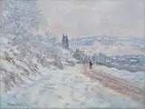 Claude Monet, La Route de Vétheuil, effet de neige, oil on canvas