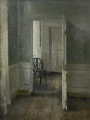 Vilhelm Hammershøi, Interior with Windsor Chair at Strandgade 25 (Interiør med windsorstol. Strandgade 25), 1913, oil on canvas