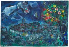 Marc Chagall, Les amoureux de Saint-Paul de Vence, 1958-1960, oil on canvas