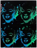 Andy Warhol, 4 Colored Marilyns (Reversal Series), 1979-1986, acrylic and silkscreen ink on canvas