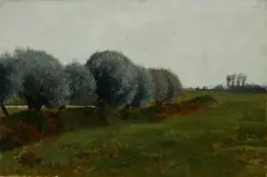 Vilhelm Hammershøi, Landscape with a Row of Trees (Landskab med en række træer), 1880, oil on canvas