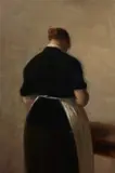 Vilhelm Hammershøi, Study of standing woman, seen from behind (Studie af stående kvinde, set bagfra), 1884-1888, oil on canvas