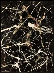 Jackson Pollock, Untitled, 1948, oil, enamel, pebbles and cut-outs on paper mounted on Masonite