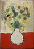 Nicolas de Staël, Fleurs sur fond rouge, 1953, oil on canvas