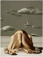 Anna Weyant, Dinner, 2019, oil on board
