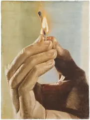 Joseph Yaeger, There is a light and it always goes out, 2021, watercolor on gessoed linen