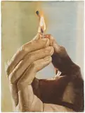 Joseph Yaeger, There is a light and it always goes out, 2021, watercolor on gessoed linen