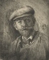 Peder Severin Krøyer, Self-Portrait (Selvportræt), 1898, etching on Japanese paper, mounted to wove paper