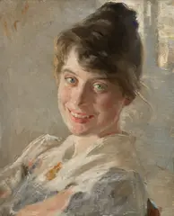 Peder Severin Krøyer, Portrait of the Artist's Wife Marie (Kunstnerens hustru Marie), 1889, oil on canvas