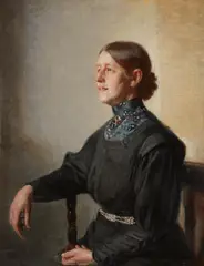 Michael Ancher, Portrait of the Artist's Wife, the Painter Anna Ancher (Portræt af kunstnerens hustru, kunstmaleren Anna Ancher), 1900, oil on canvas