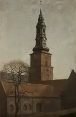 Vilhelm Hammershøi, The Church of St. Peter, Copenhagen (Petri Kirke set fra Larslejstræde, København), 1906, oil on canvas