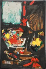 Hans Hofmann, Interior, 1949, oil on board laid on canvas