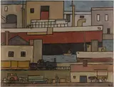 Joaquín Torres-García, Puerto y Ciudad, 1942, oil on cardboard