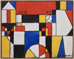 Francisco Matto, Proyecto para el mural del hospital Saint Bois, oil on board