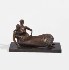 Henry Moore, Reclining Mother and Child: Shell Skirt, 1975, bronze