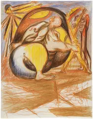 Jackson Pollock, Untitled, 1939–1940, graphite and colored pencil on paper