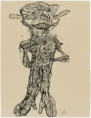 Jean Dubuffet, Personnage, ink on paper
