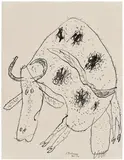 Jean Dubuffet, Vache, India ink on paper