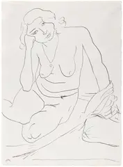 Nu assis by Henri Matisse, 1930, pen and ink on paper, sold May 2026