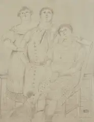 Fernando Botero, Tres hermanas, 1970, pencil on paper
