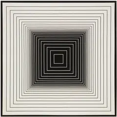 Richard Anuszkiewicz, White to Black, 1965, Liquitex on panel