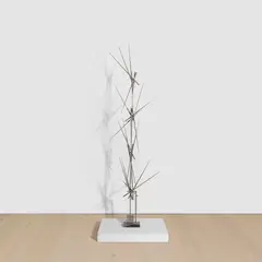 George Rickey, N Lines Vertical, 1967, stainless steel and lead with marble base